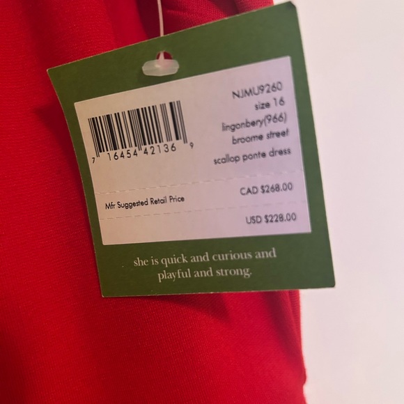 Kate Spade Broome Street Scallop Ponte Dress in lingonbery - Picture 4 of 5